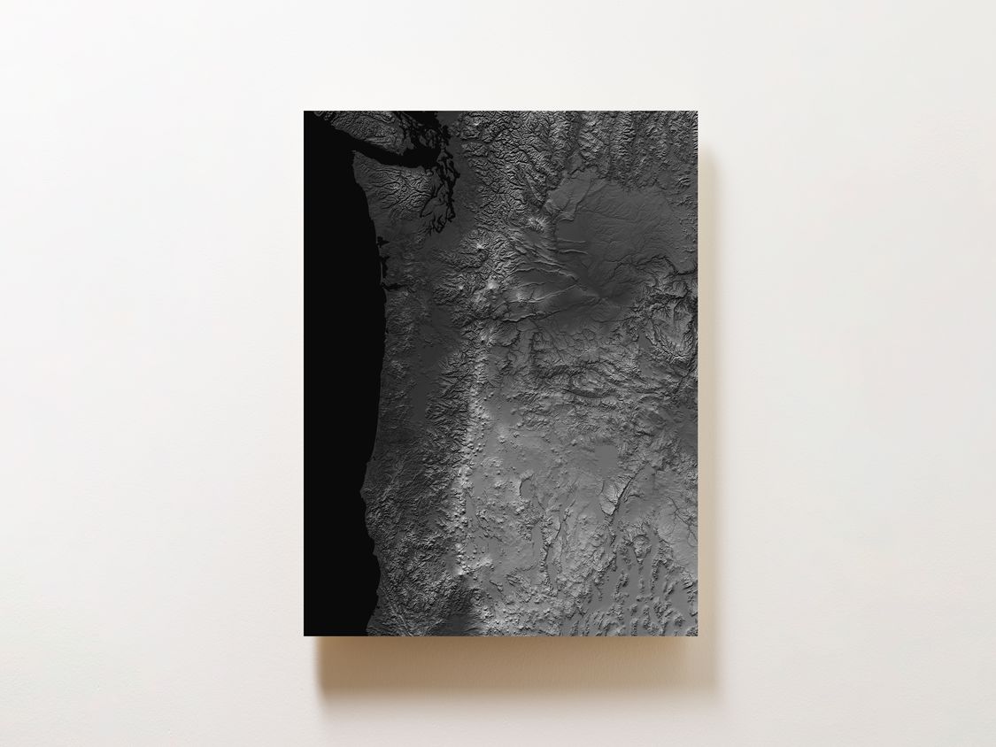 Cascade Mountain Range Map Art