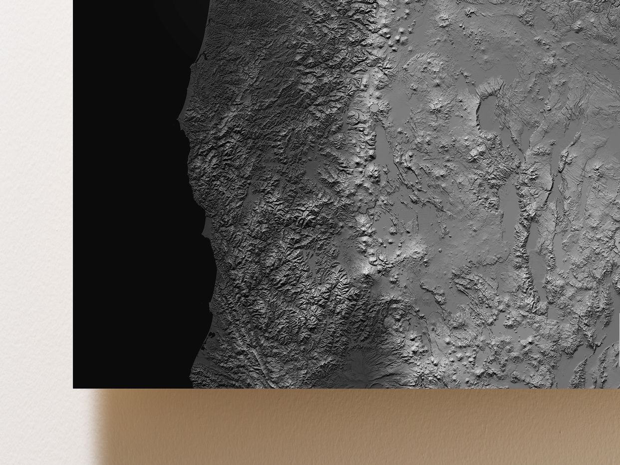 Cascade Mountain Range Map Art